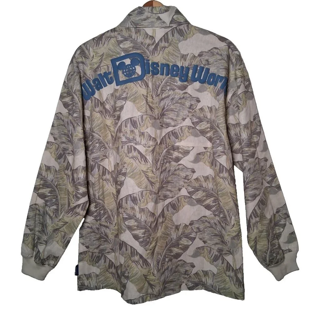 Walt Disney World Spirit Jersey Shirt S Button Collar Palms Safari Linen Blend - Picture 1 of 16